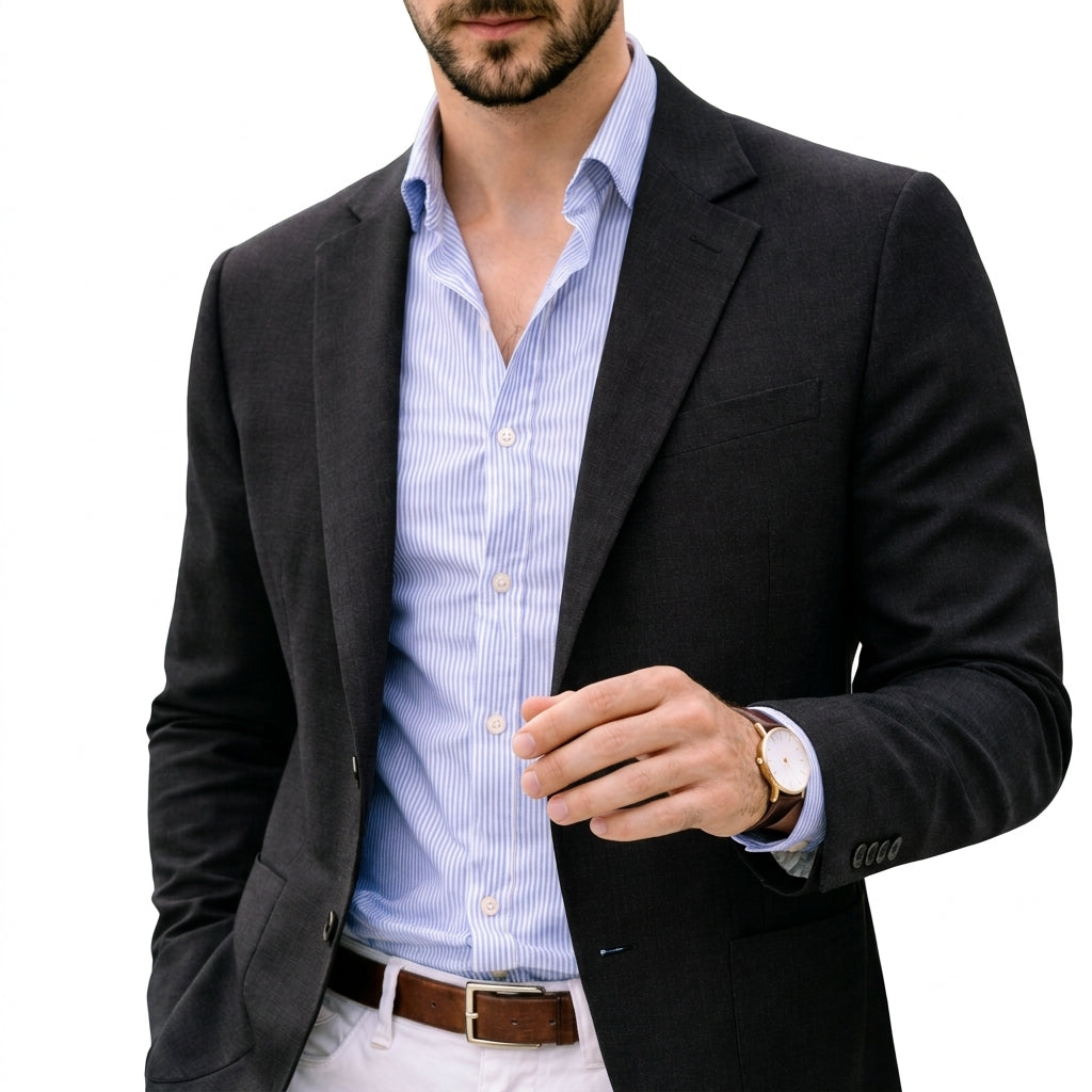 Herren Blazer Slim Fit mit Reverskragen