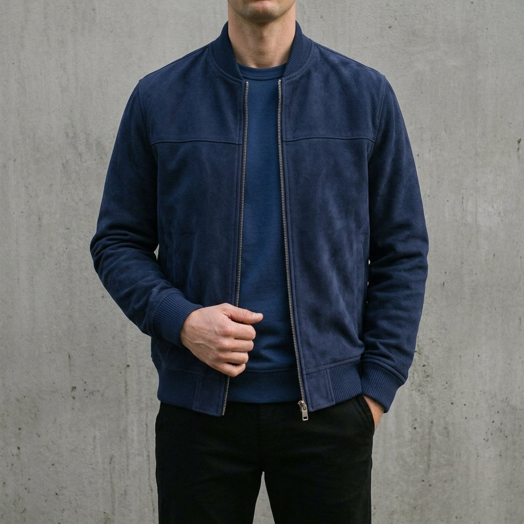 Herren Bomberjacke Slim Fit mit Reißverschluss