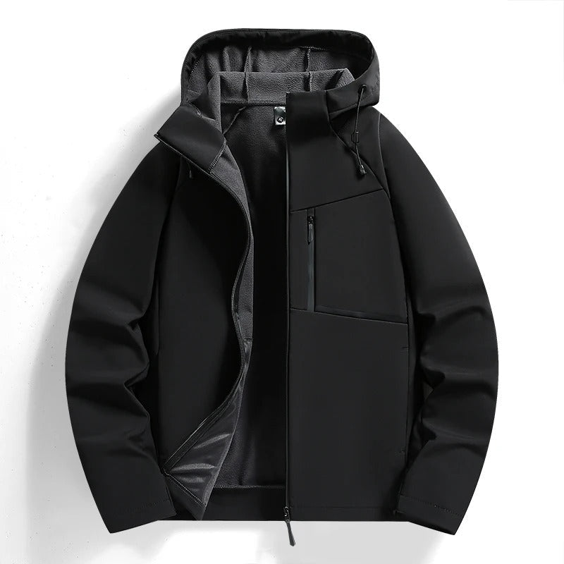 Herren Kapuzenjacke Slim Fit mit Reißverschluss und Seitentaschen
