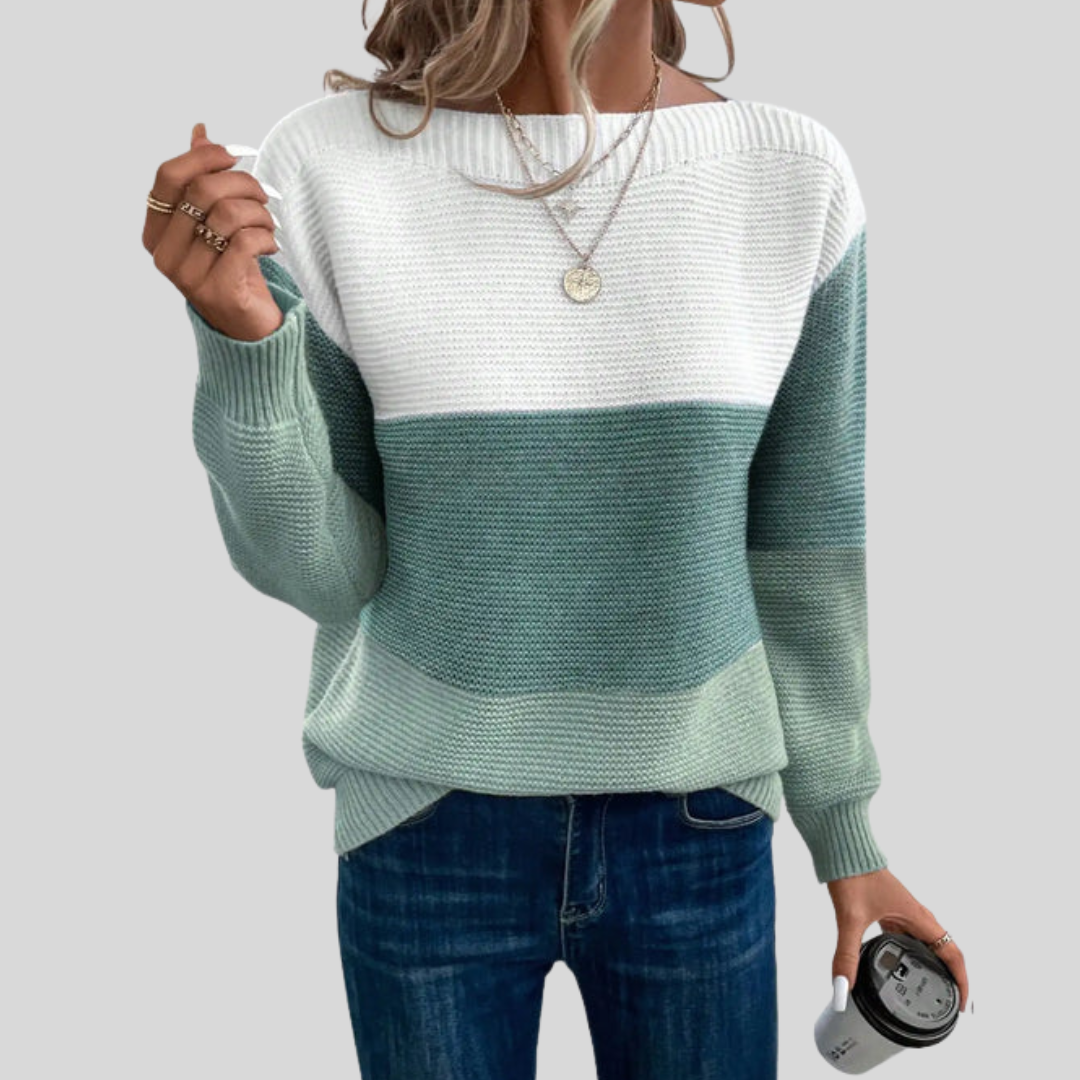 Damen Strickpullover Oversize mit Ombre-Farbverlauf