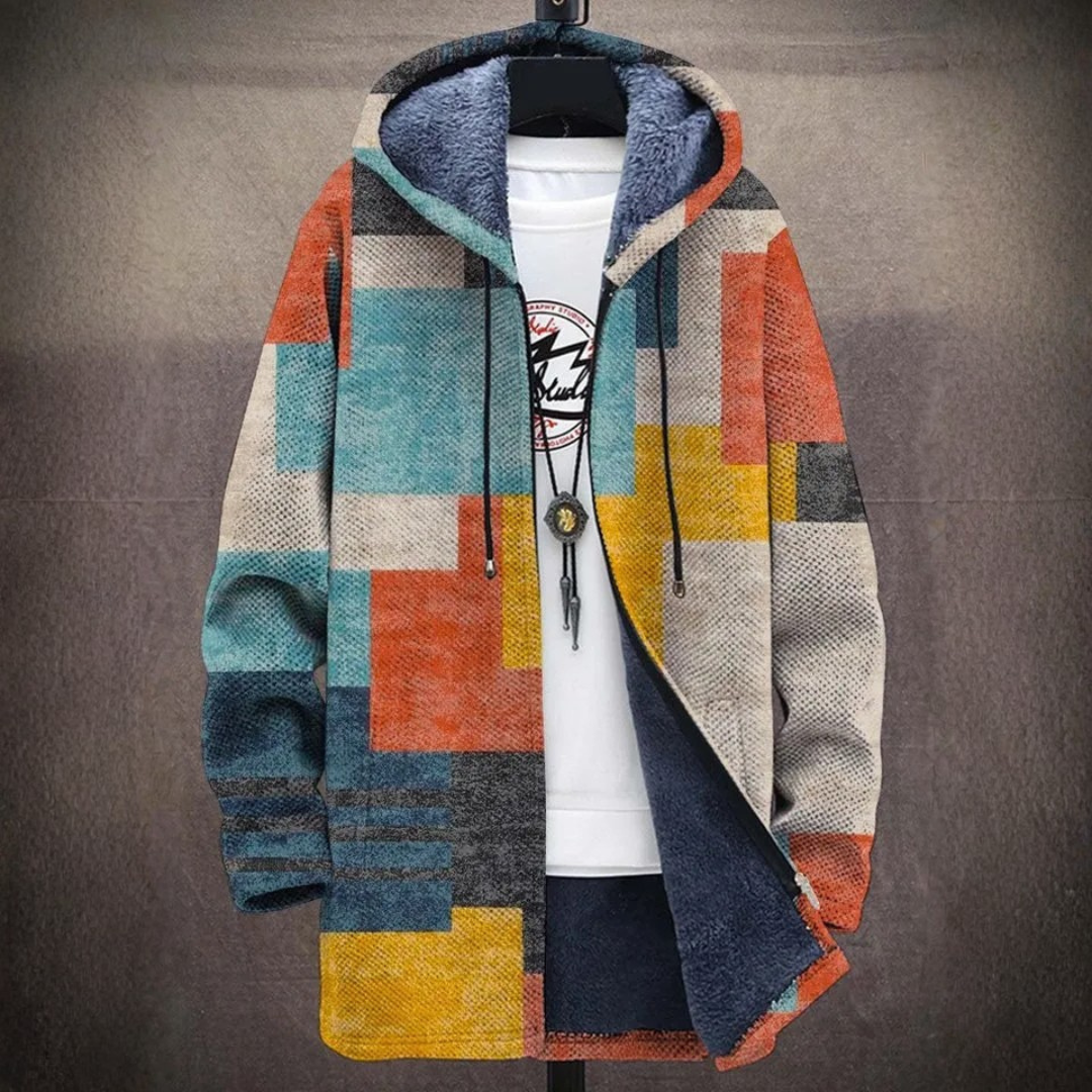 Damen Oversize Patchwork-Kapuzenjacke Freizeit Casual