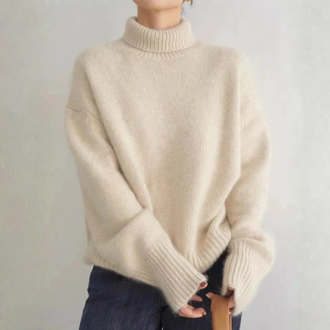 Damen Rollkragenpullover Relaxed Fit mit hohem Kragen