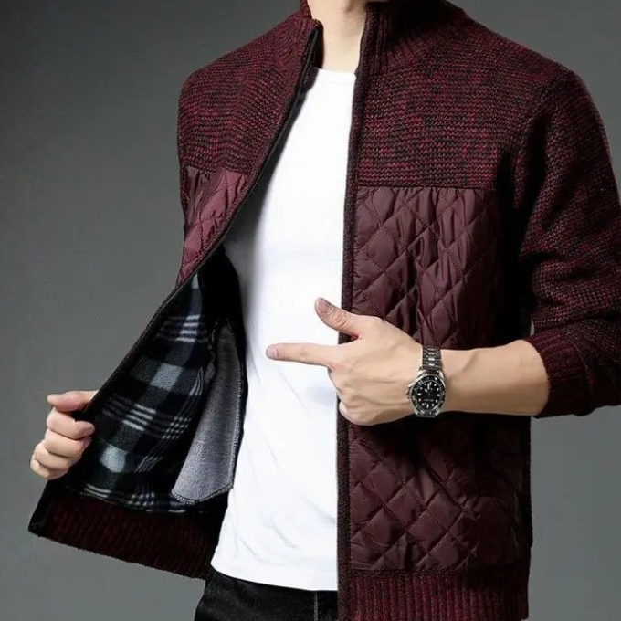 Herren Steppjacke Regular Fit mit durchgehendem Reißverschluss