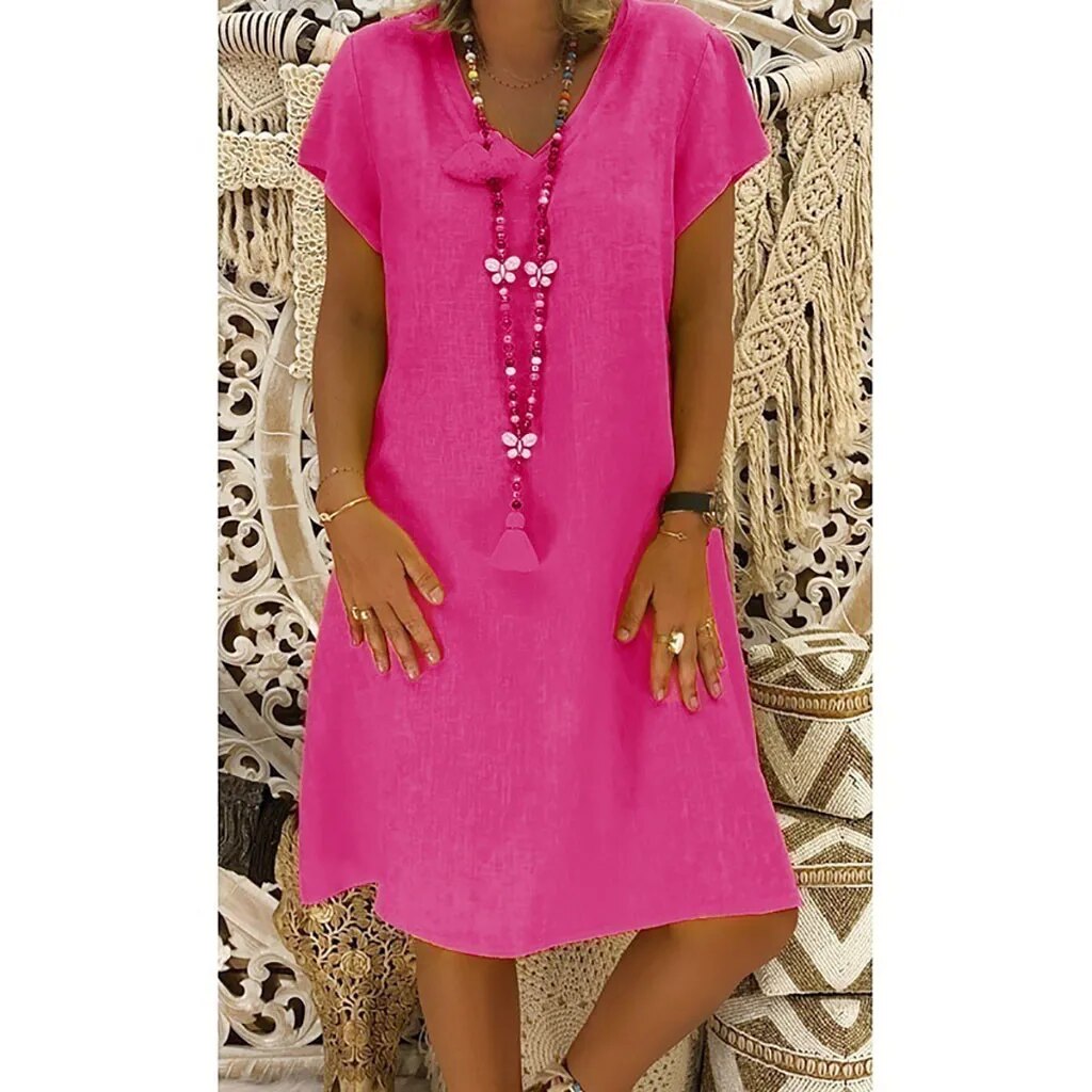 Damen Kleid Relaxed Fit Casual Locker und Bequem