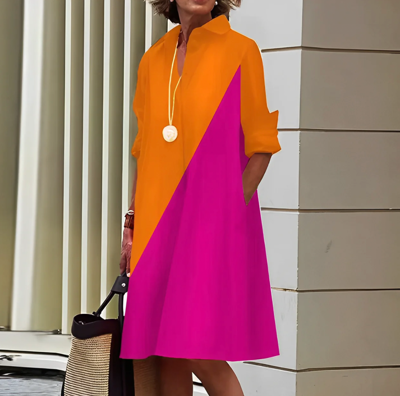 Damen Midikleid Regular Fit Elegant für Büro und Freizeit