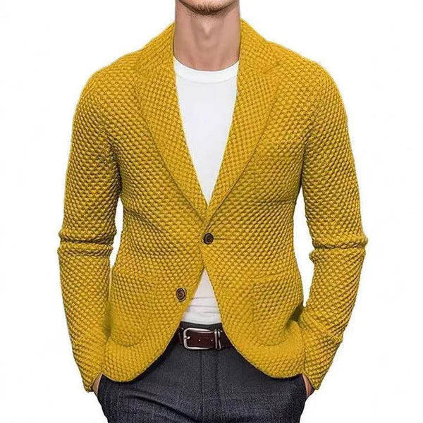 Herren Blazer Slim Fit mit Fischgrätmuster und taillierter Passform