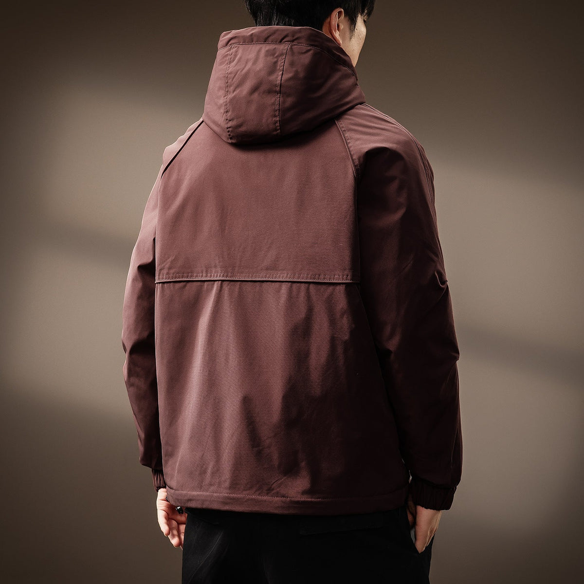 Herren Kapuzenjacke Relaxed Fit mit Reißverschluss und Raglanärmeln