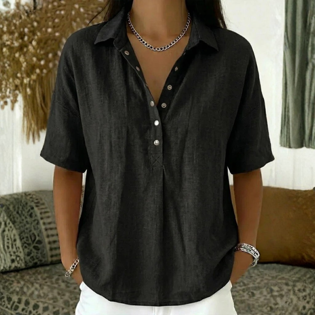 Damenbluse Regular Fit Elegant mit Knopfleiste für Alltag