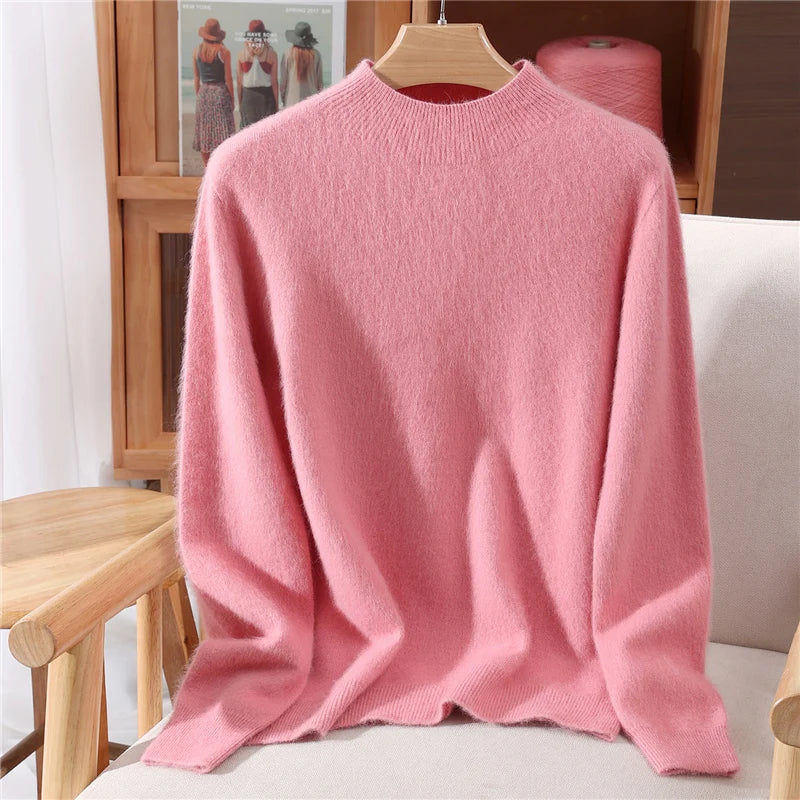 Damen Pullover Relaxed Fit mit Stehkragen
