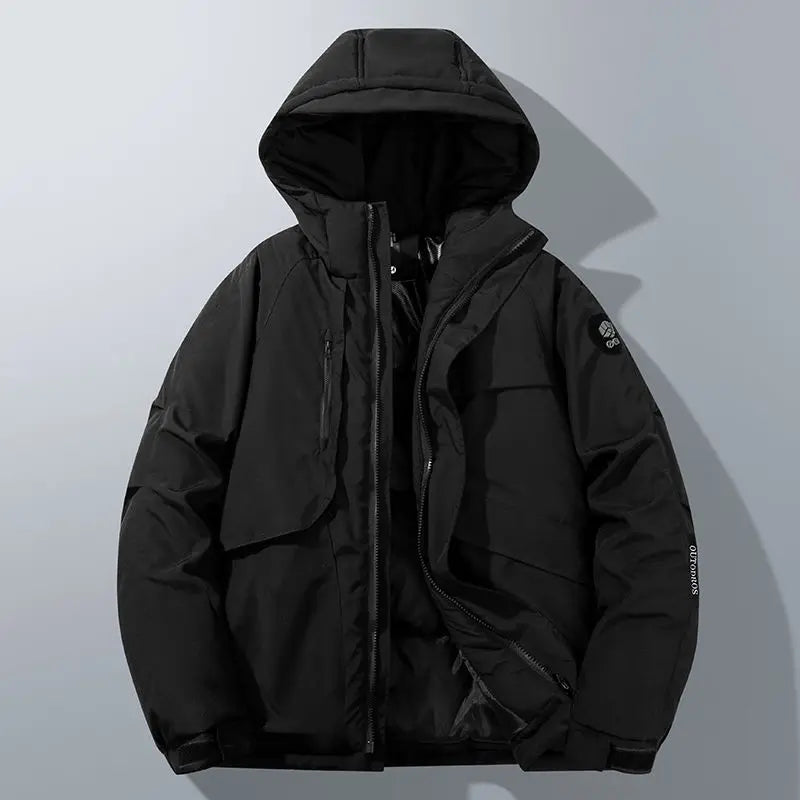 Herren Parka Relaxed Fit mit Reißverschluss und Kapuze