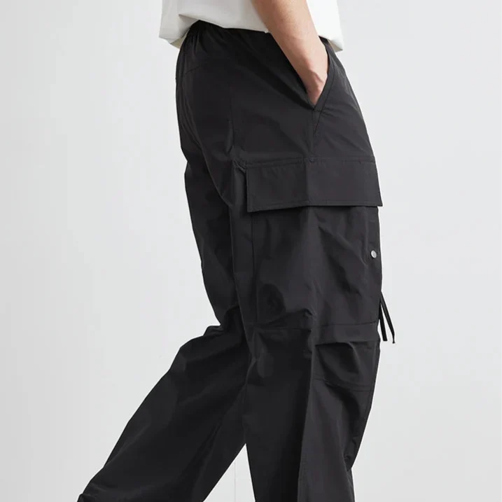 Herren Cargo-Hose mit Kordelzugbund, leichtes Material