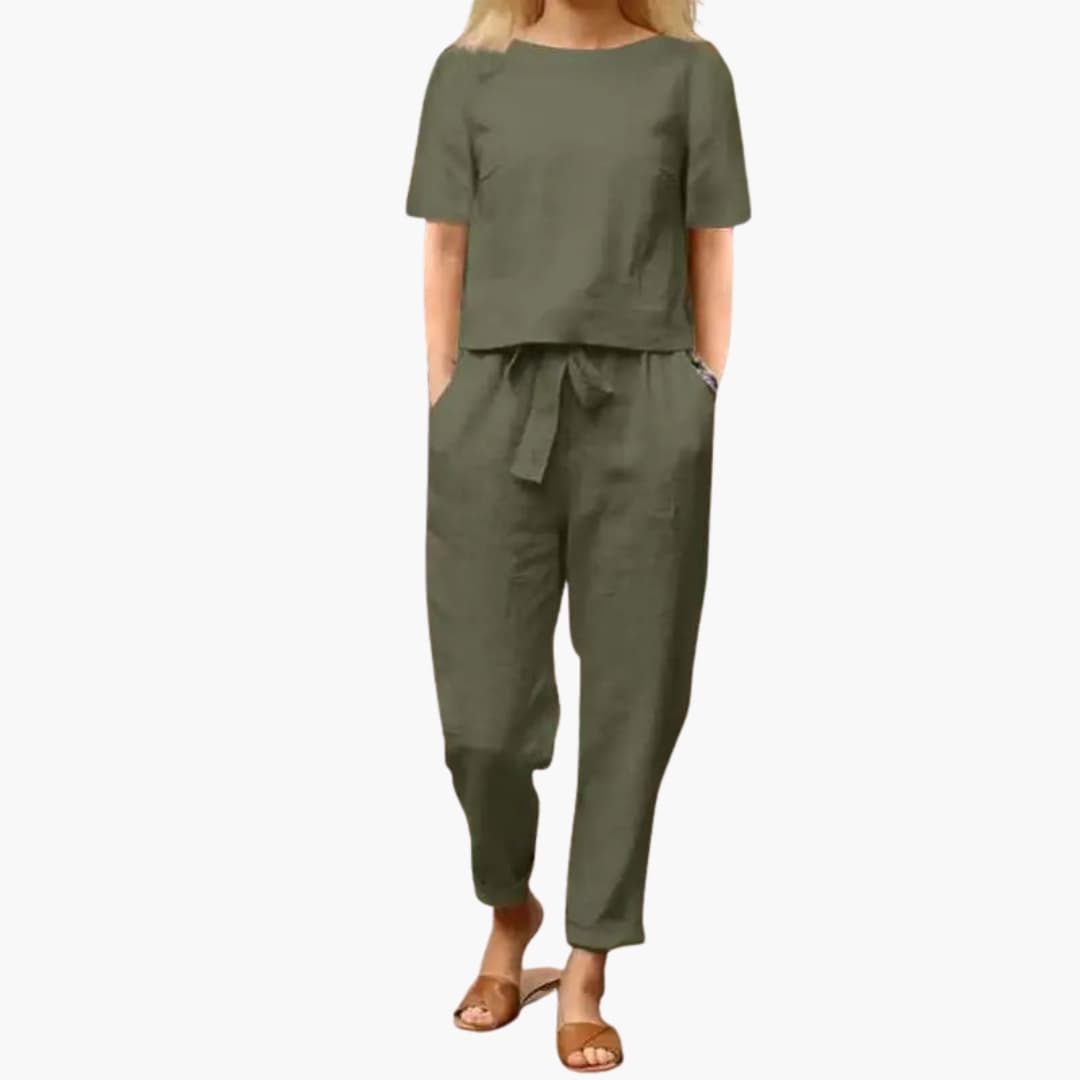 Damen Jumpsuit-Set Tailliert Freizeit mit geraden Hosen