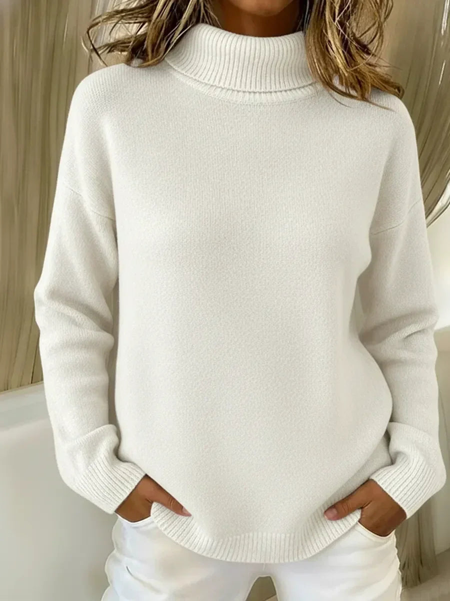 Damen Rollkragenpullover Relaxed Fit Casual Winter