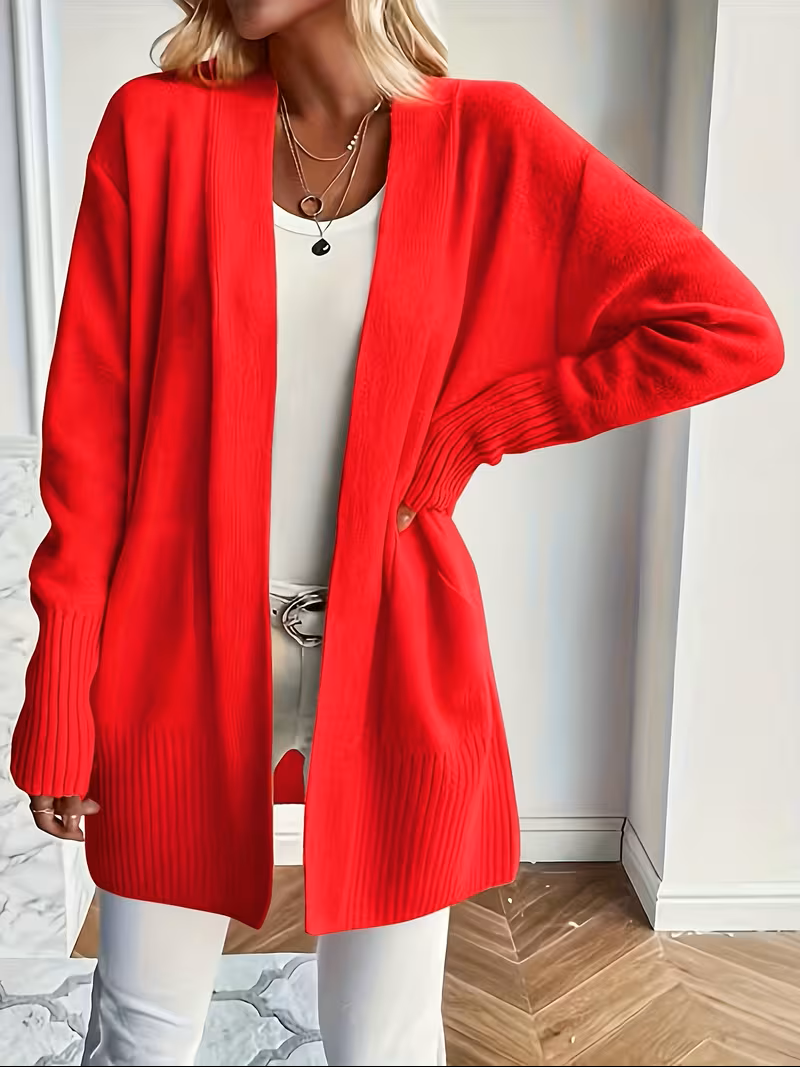Damen Cardigan Relaxed Fit Casual Elegant Fließend