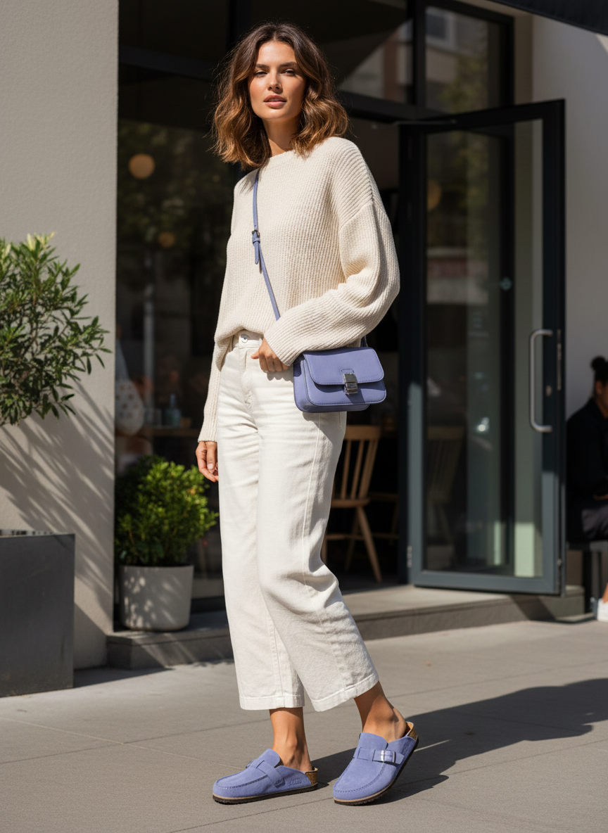 Damen Clogs mit verstellbarem Schnallenriemen