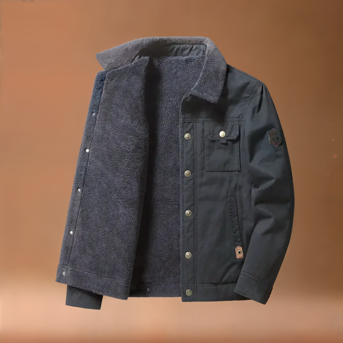 Herren Truckerjacke Regular Fit mit Umlegekragen und Brusttaschen