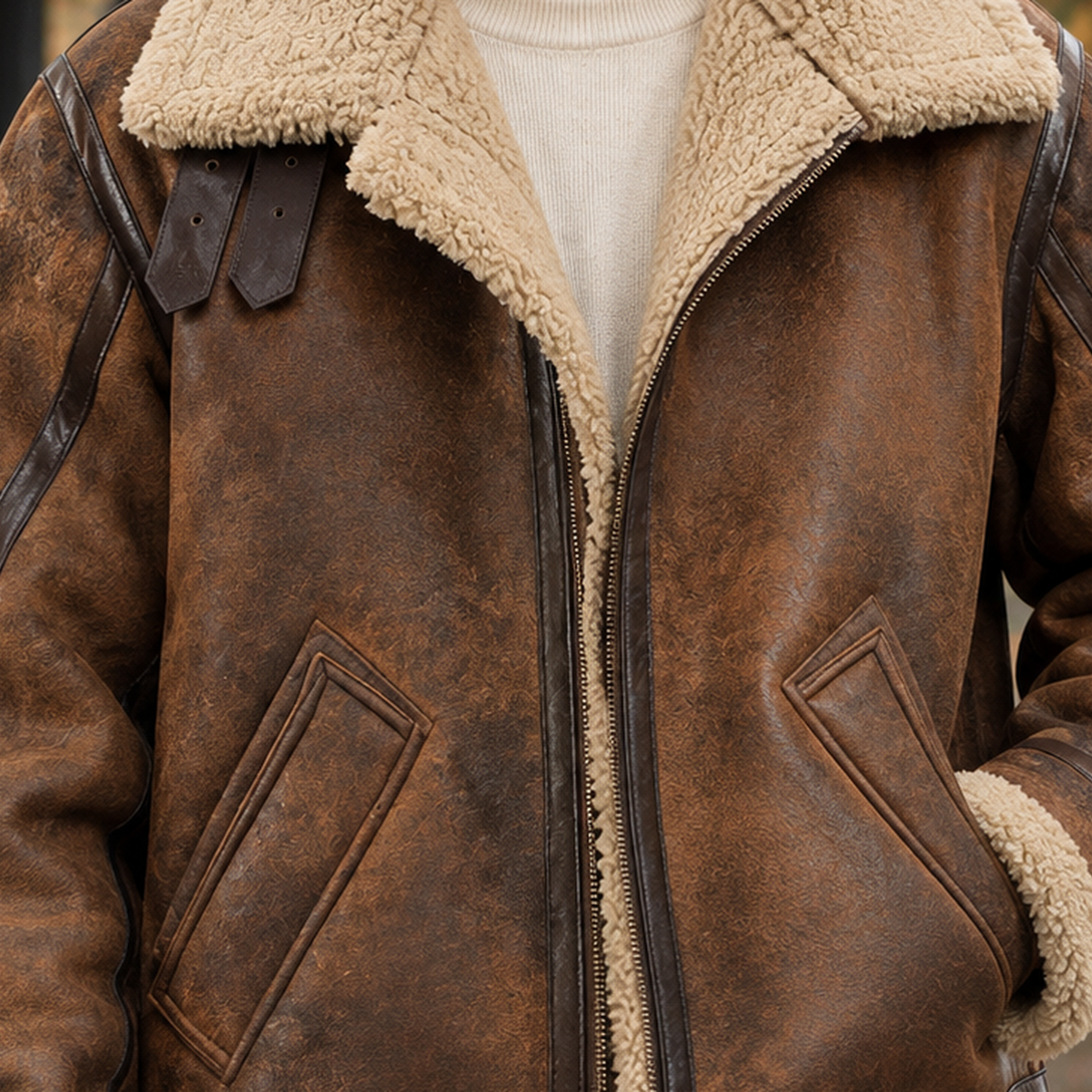 Fliegerjacke Herren Relaxed Fit Freizeit