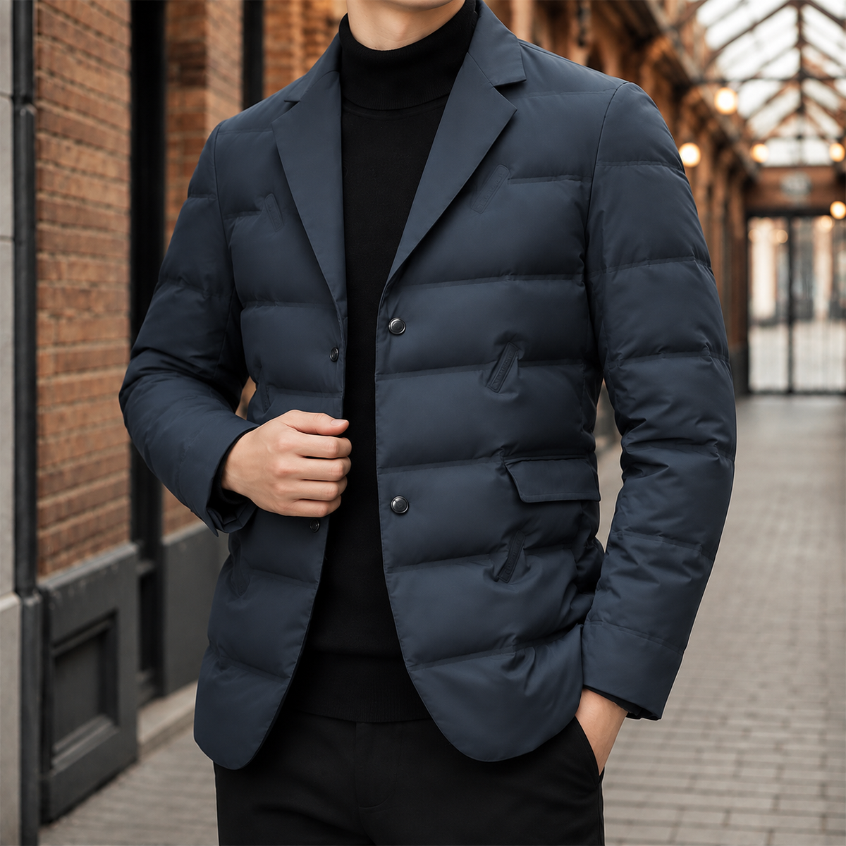 Herren Steppblazer Regular Fit Freizeit Elegant