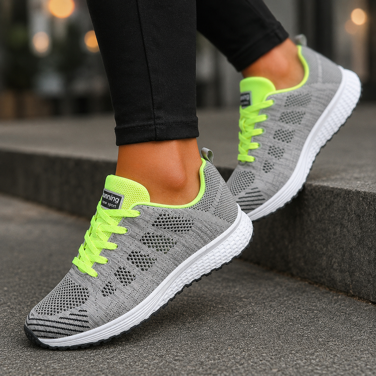Damen Sneakers Strick mit niedrigem, gepolstertem Schaft