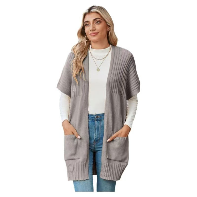 Damen Cardigan Offener Schnitt Relaxed Fit Casual