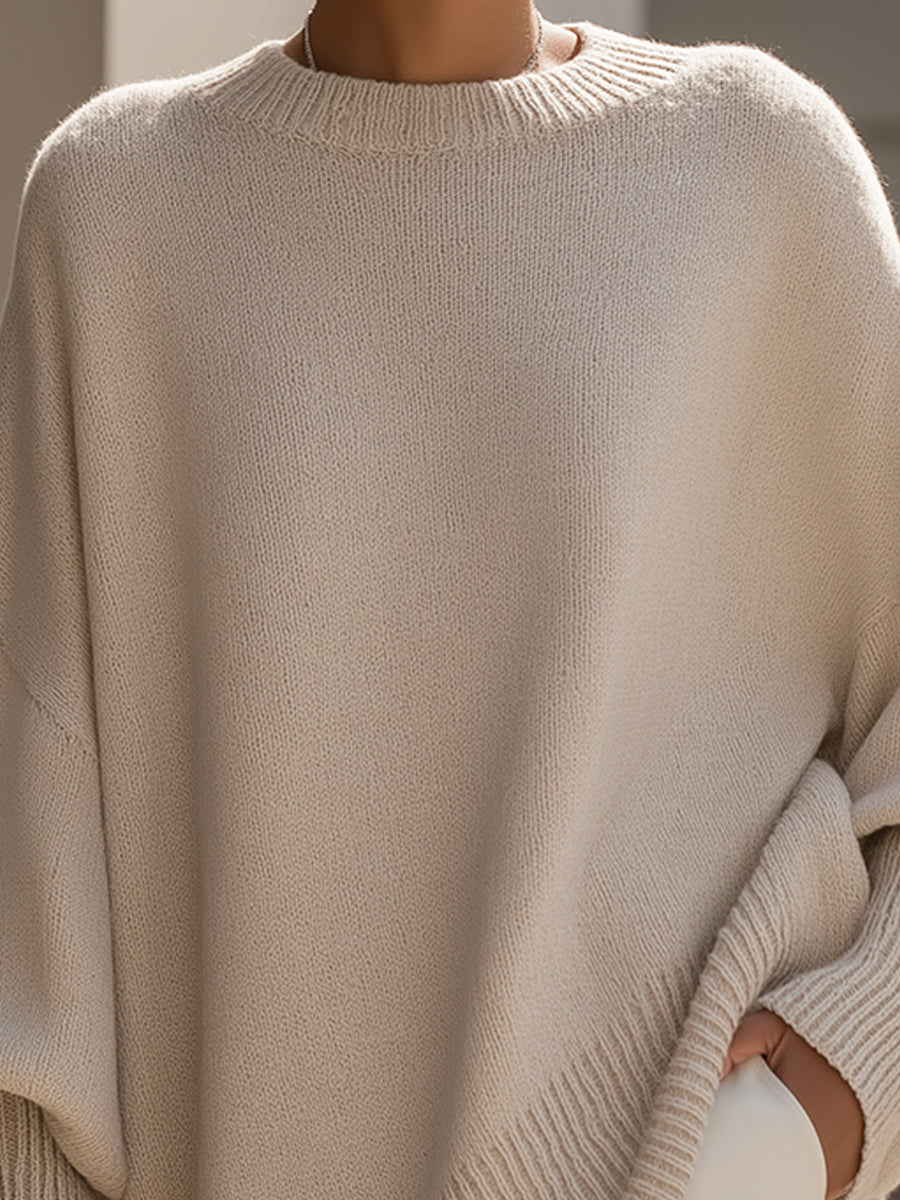 Damen Strickpullover Oversize Freizeit