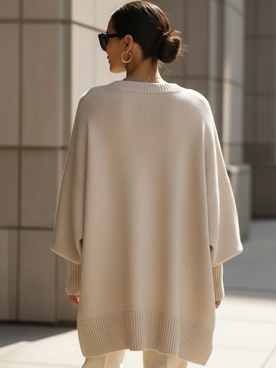 Damen Strickpullover Oversize Freizeit