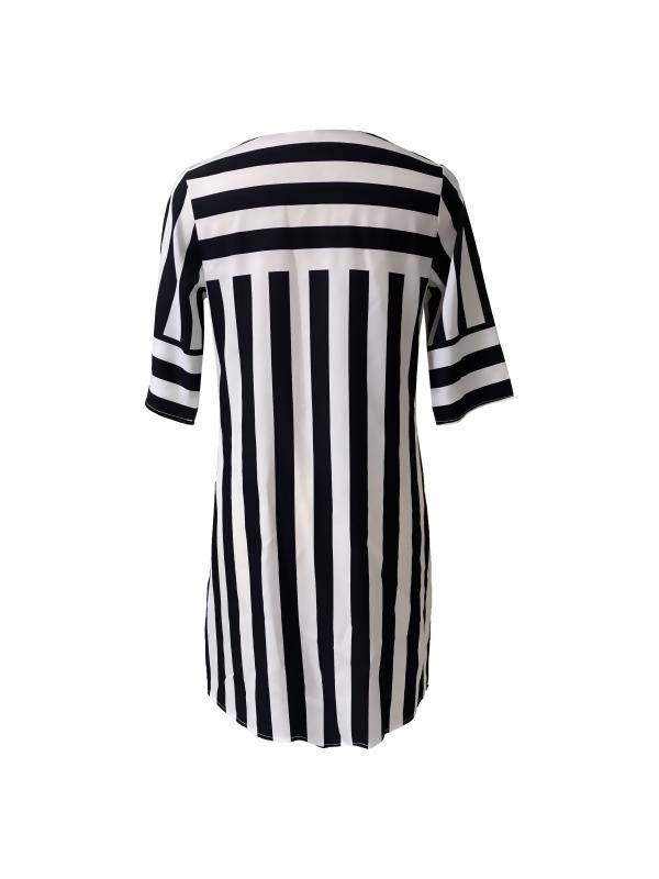 Joelle | Gestreiftes Freizeitkleid mit V-Ausschnitt & Halbarm für Damen