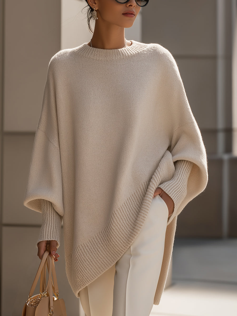 Damen Strickpullover Oversize Freizeit