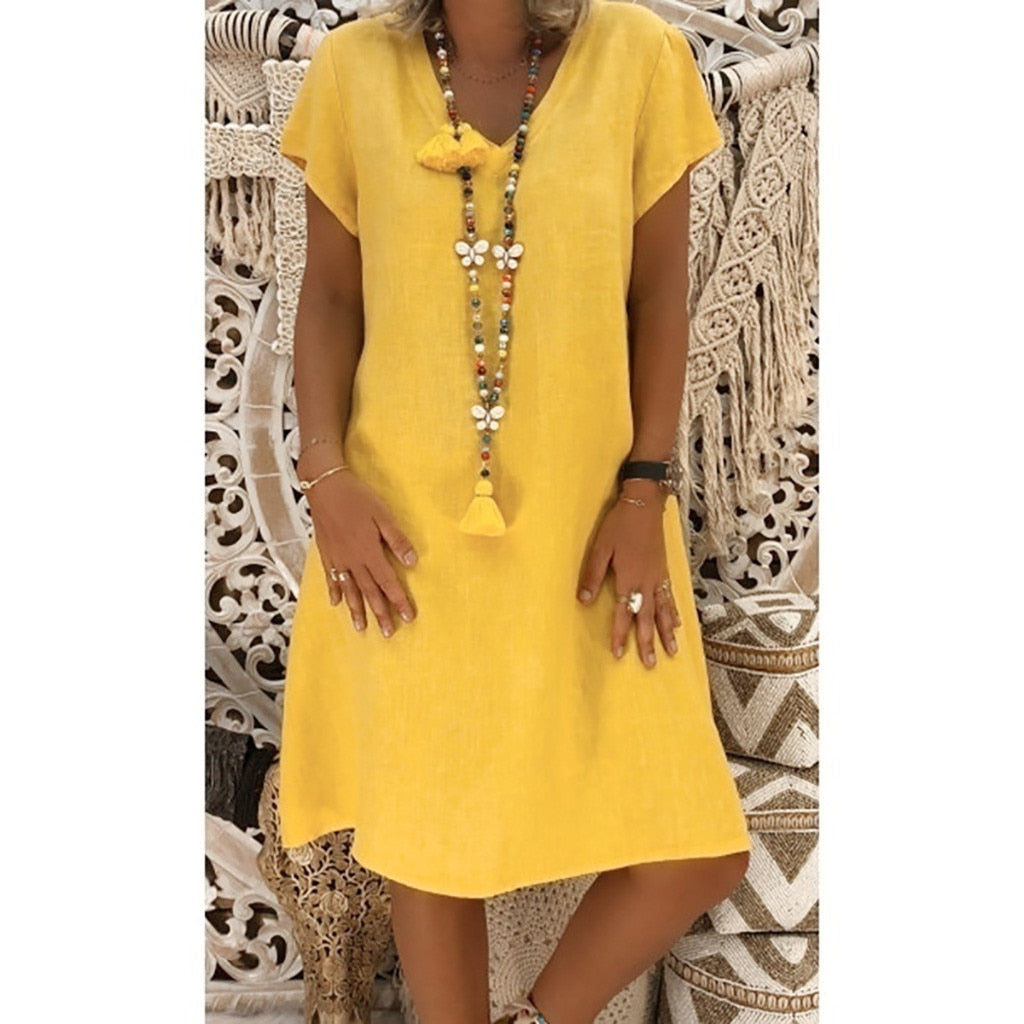 Damen Kleid Relaxed Fit Casual Locker und Bequem
