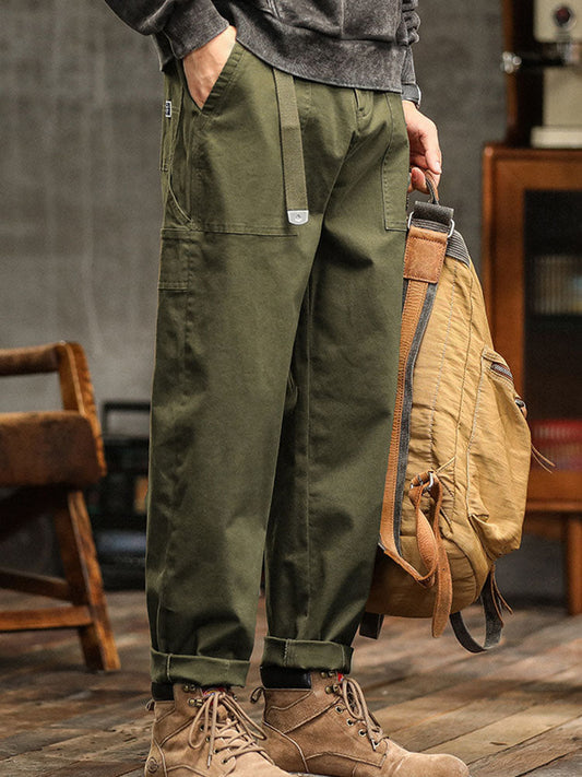 Herren Utility-Hose mit Rollsaum und Gürtel
