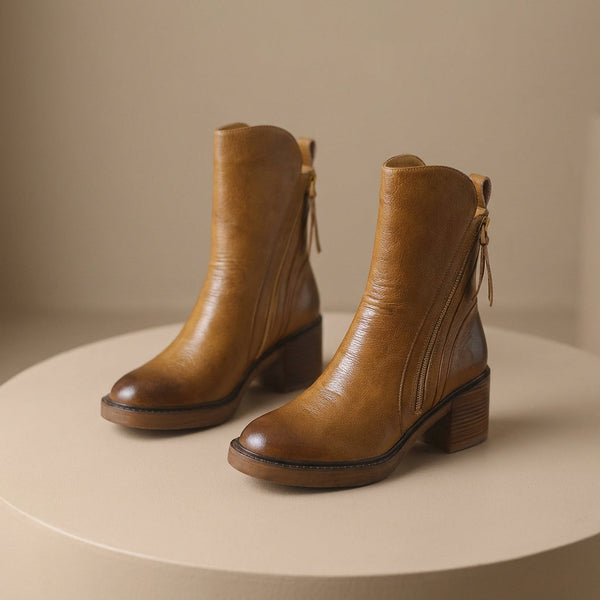 Damen Stiefel mit seitlichem Reißverschluss und gepolstertem Fußbett