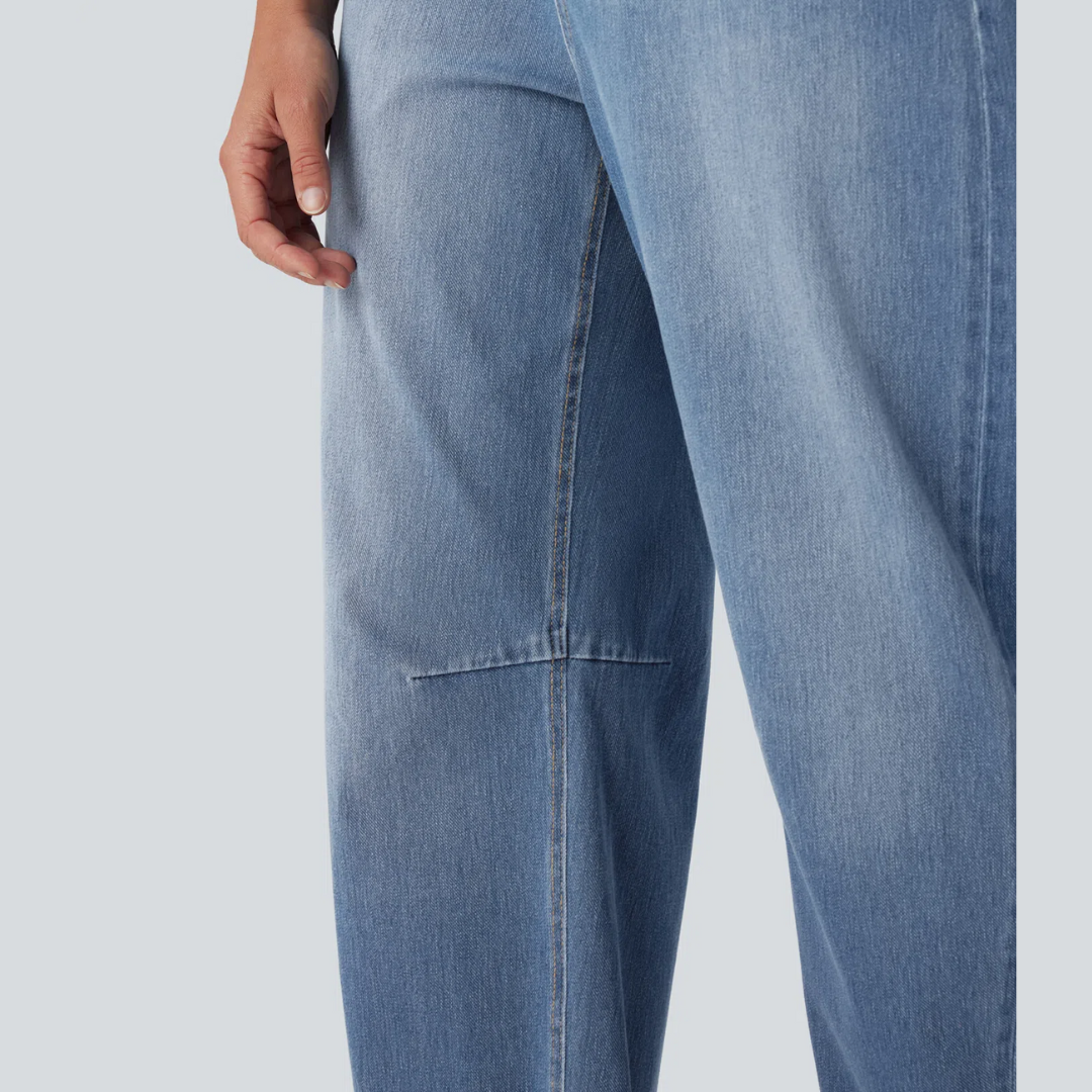 Damen Jeans Gerade Schnitt Mittelhohe Taille Casual