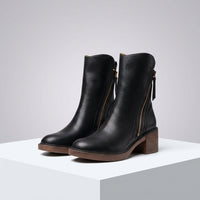 Damen Stiefel mit seitlichem Reißverschluss und gepolstertem Fußbett