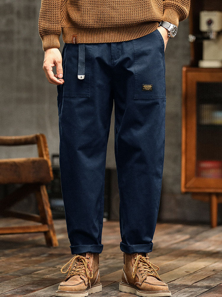 Herren Utility-Hose mit Rollsaum und Gürtel