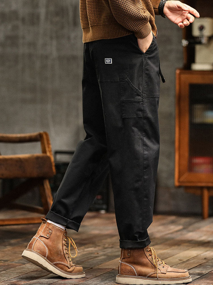 Herren Utility-Hose mit Rollsaum und Gürtel