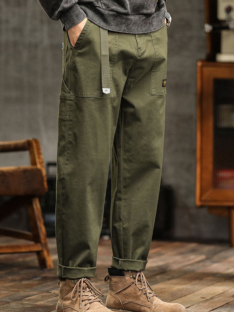 Herren Utility-Hose mit Rollsaum und Gürtel