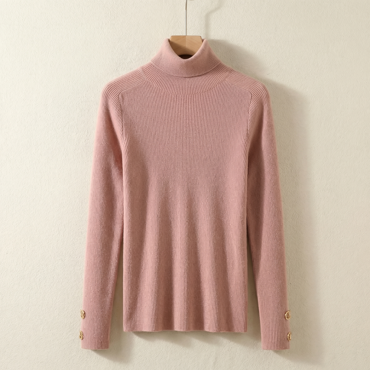 Kaschmir Rollkragenpullover Damen Regular Fit Casual