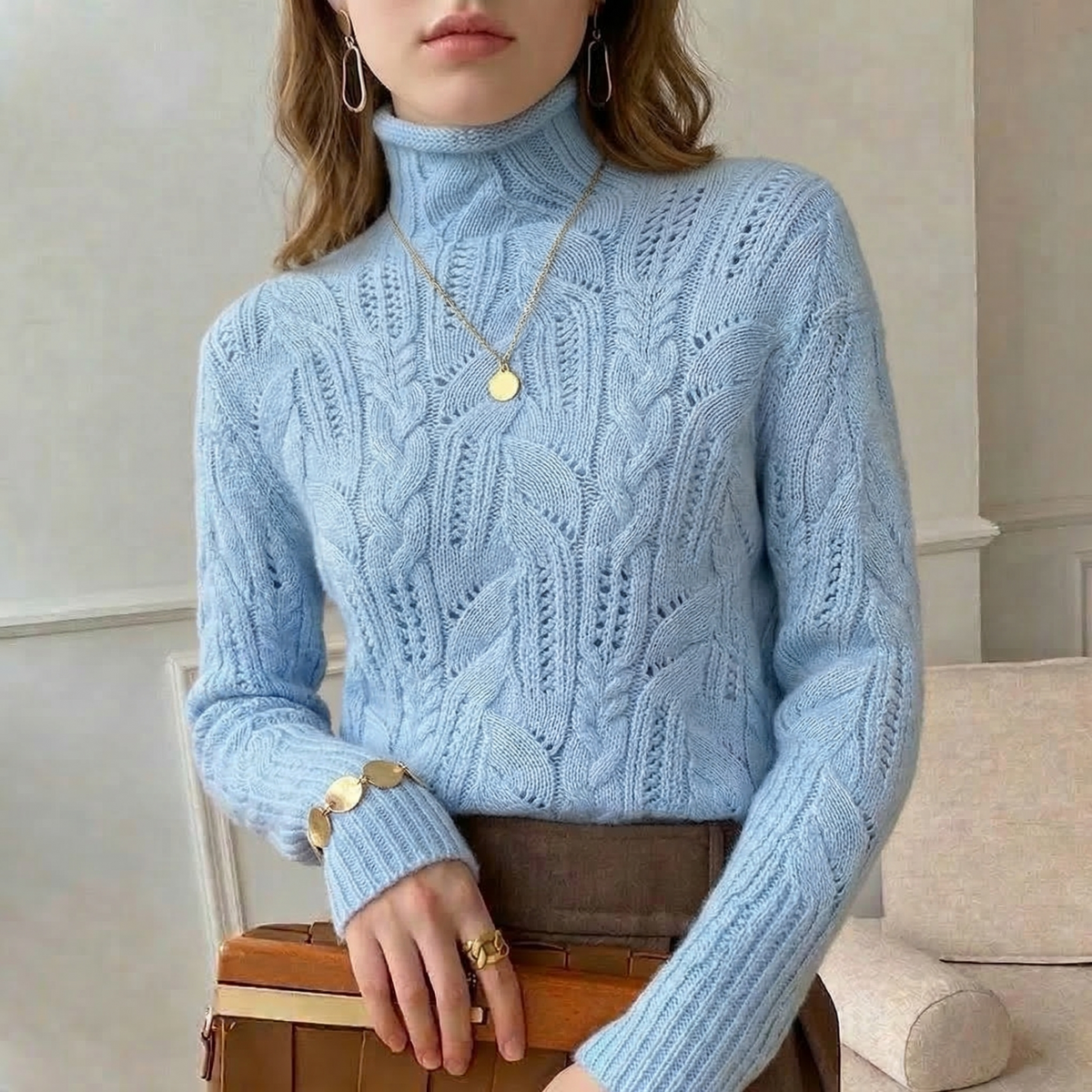 Damen Strickpullover Regular Fit Minimalistisch