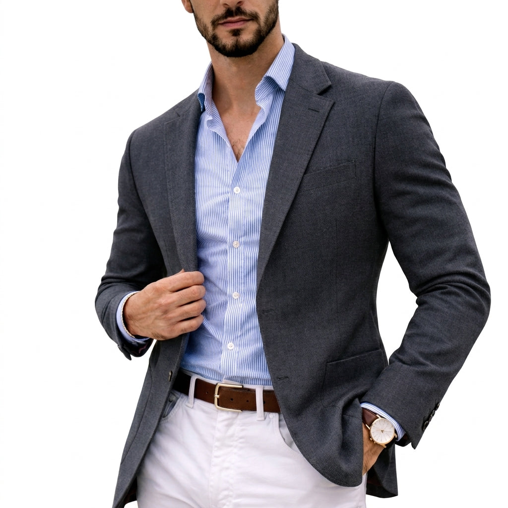 Herren Blazer Slim Fit mit Reverskragen