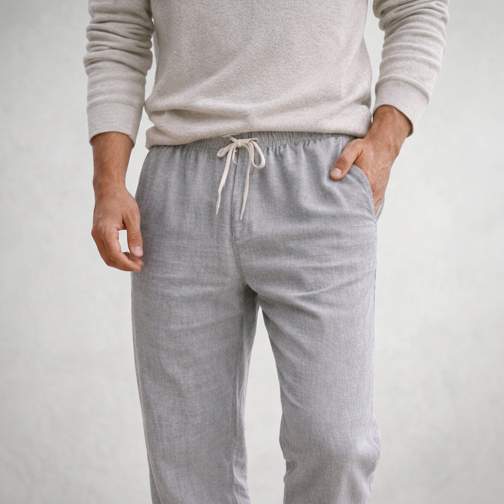 Herren Stoffhose mit Kordelzugbund, minimalistisches Design