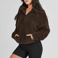 Damen Halb-Reißverschluss-Pullover Regular Fit