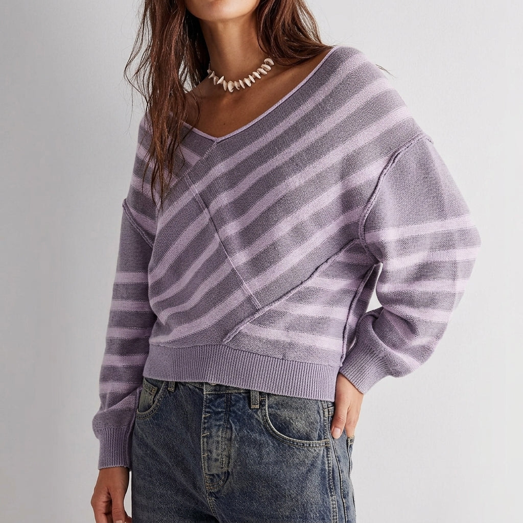Damen Pullover Regular Fit mit Kreuz-Detail