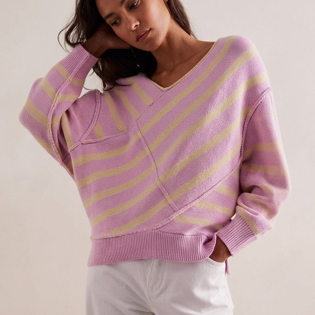 Damen Pullover Regular Fit mit Kreuz-Detail