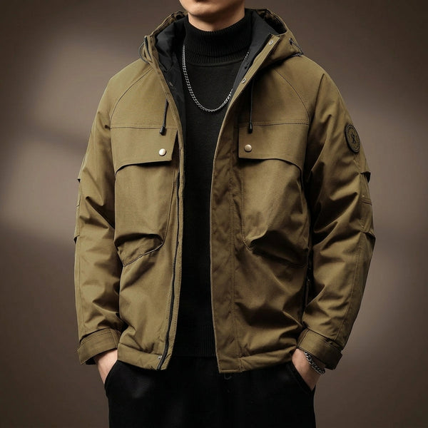 Baumwolljacke Herren Regular Fit Freizeit Minimalistisch