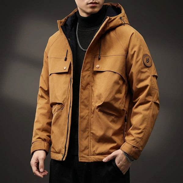 Baumwolljacke Herren Regular Fit Freizeit Minimalistisch