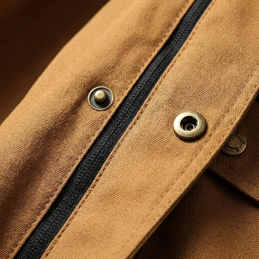 Baumwolljacke Herren Regular Fit Freizeit Minimalistisch
