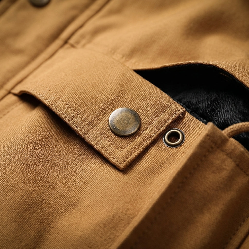 Baumwolljacke Herren Regular Fit Freizeit Minimalistisch
