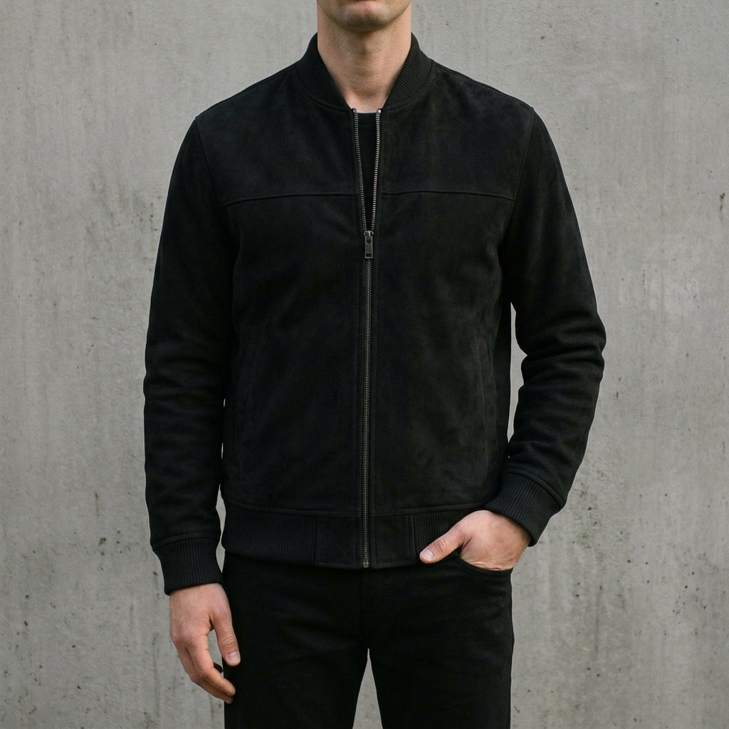 Herren Bomberjacke Slim Fit mit Reißverschluss