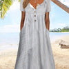 Antje | Gestreiftes Sommerkleid mit kurzen Ärmeln & Seitentaschen – Luftiger Midi-Schnitt für Alltag & Freizeit