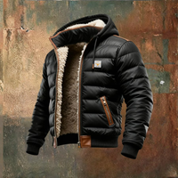Herren Steppjacke Schwarz Sherpa Futter Regular Fit Freizeit